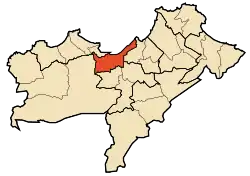 Localização do distrito dentro da província de Orã