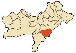 Localização da cidade dentro da província de Orã