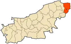 Localização da cidade dentro da província de Boumerdès