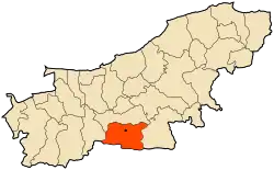 Localização da cidade dentro da província de Boumerdès
