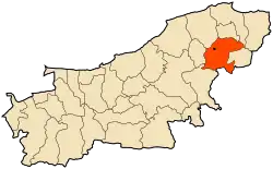 Localização da cidade dentro da província de Boumerdès