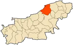 Localização da cidade dentro da província de Boumerdès