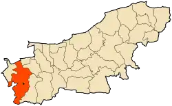 Localização da cidade dentro da província de Boumerdès