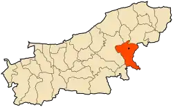 Localização da cidade dentro da província de Boumerdès
