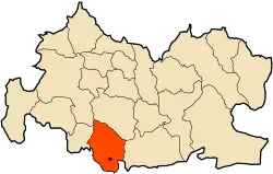 Localização da cidade dentro da província de Tissemsilt