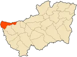 Localização da cidade dentro da província de Souk Ahras