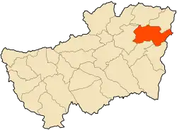 Localização da cidade dentro da província de Souk Ahras