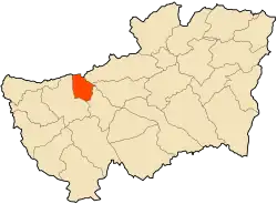 Localização da cidade dentro da província de Souk Ahras