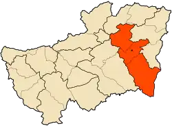 Mapa do distrito dentro da província de Souk Ahras