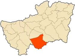 Localização da cidade dentro da província de Souk Ahras