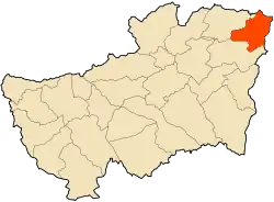 Localização da cidade dentro da província de Souk Ahras