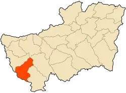 Localização da cidade dentro da província de Souk Ahras