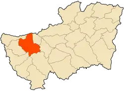Localização da cidade dentro da província de Souk Ahras