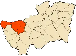 Mapa do distrito dentro da província de Souk Ahras