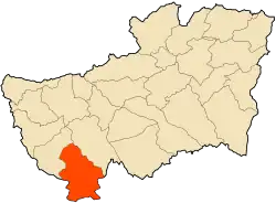 Localização da cidade dentro da província de Souk Ahras