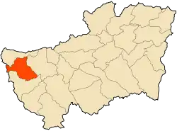 Localização da cidade dentro da província de Souk Ahras