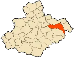 Localização da cidade dentro da província de Relizane