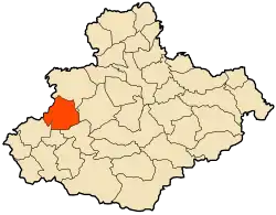 Localização da cidade dentro da província de Relizane