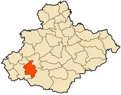 Localização da cidade dentro da província de Relizane