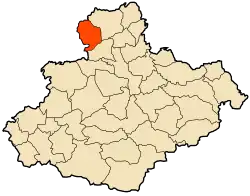 Localização da cidade dentro da província de Relizane