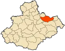 Localização da cidade dentro da província de Relizane