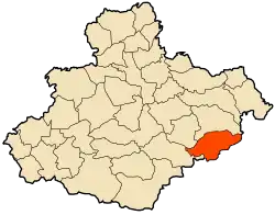 Localização da cidade dentro da província de Relizane