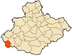 Localização da cidade dentro da província de Relizane