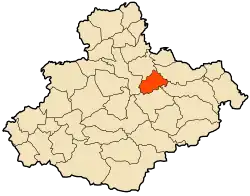 Localização da cidade dentro da província de Relizane