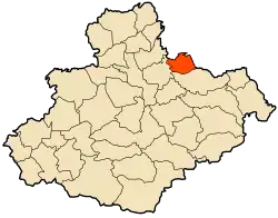 Localização da cidade dentro da província de Relizane