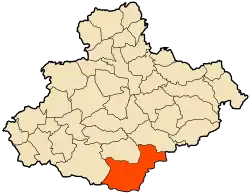 Localização da cidade dentro da província de Relizane