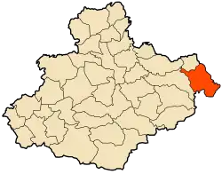 Localização da cidade dentro da província de Relizane