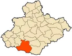 Localização da cidade dentro da província de Relizane