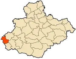 Localização da cidade dentro da província de Relizane