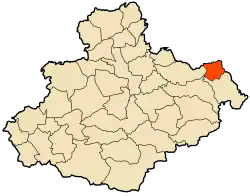 Localização da cidade dentro da província de Relizane