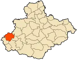 Localização da cidade dentro da província de Relizane