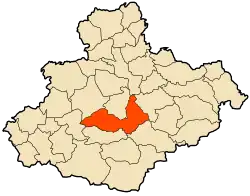 Localização da cidade dentro da província de Relizane