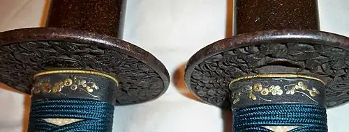 Daisho tsuba e fuchi (Guarda mão e colarinho)