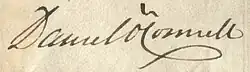 Assinatura de Daniel O'Connell