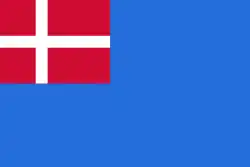 Bandeira colonial usada nas Índias Ocidentais Dinamarquesas até 1917