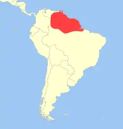 Distribuição de Dasyprocta leporina