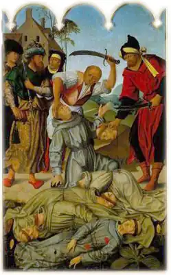 Degolação dos Cinco Mártires de Marrocos, Políptico da Igreja de São Francisco de Évora, Museu Nacional de Arte Antiga