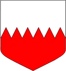 Zigue-zague em brasão vermelho e branco (heráldica).