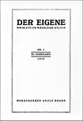Der Eigene, vol. 11 (1926), no. 1 - dez edições neste formato