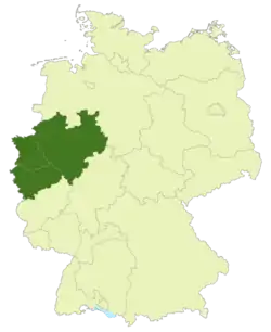 Mapa da associação regional de futebol de Westdeutschland, Alemanha
