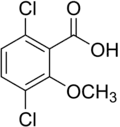 Ácido 2-metoxi-3,6-diclorobenzóico (dicamba); herbicida ativo