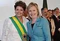 Rousseff e Hillary Clinton, secretária de Estado dos Estados Unidos.