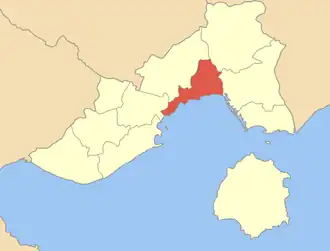 Localização na unidade regional homônima