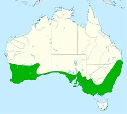 Área de distribuição do papa-mel-de-barbela-vermelha