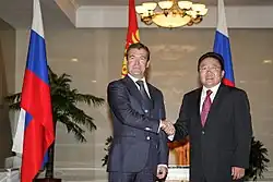 Dimitry Medvedev com Tsakhiagiin Elbegdorj.