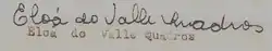 Assinatura de Eloá Quadros